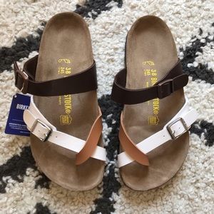 Tri colored Birkenstocks